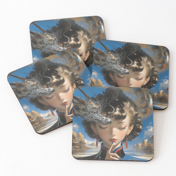 Item preview, Surreal Chinese Girl and Dragon designed and sold by yinyuecreation.