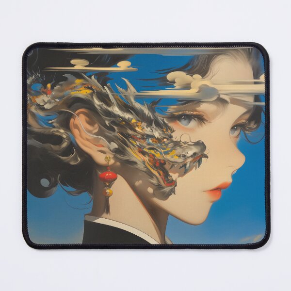 Item preview, Surreal Chinese Girl and Dragon designed and sold by yinyuecreation.