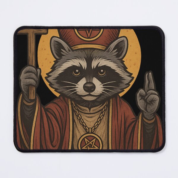 Item preview, Raccoon Cult Leader – Obey the Trash Pope designed and sold by TrashCultSupply.