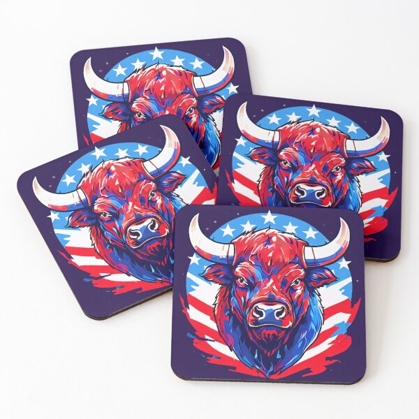 Item preview, American Bison Spirit – Bold Red, White & Blue Design designed and sold by MiraLumeStudio.