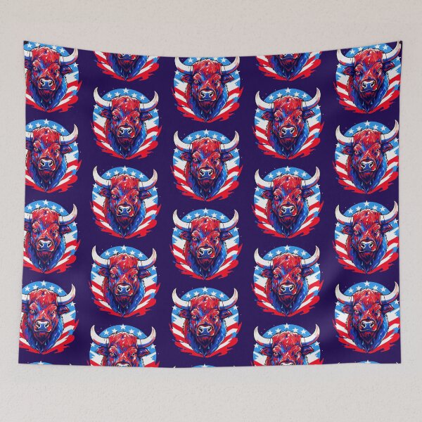 Item preview, American Bison Spirit – Bold Red, White & Blue Design designed and sold by MiraLumeStudio.