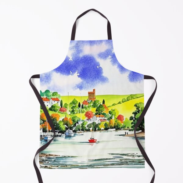 Item preview, Noss Mayo from Bridge End(watercolour + AI） designed and sold by artsmeow.