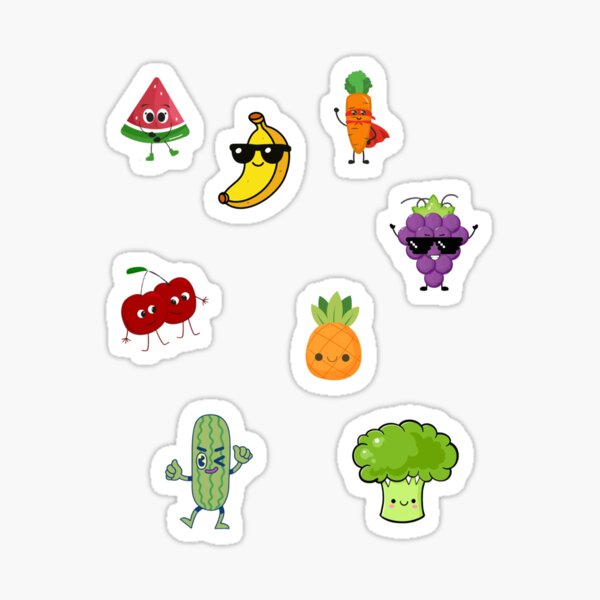 Item preview, Fruit Faces – Funny Sticker Pack designed and sold by mouralab.