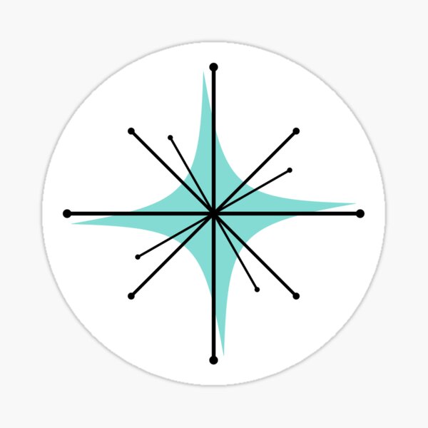 Item preview, Retro Atomic Starburst Bermuda Teal Mid-Century Modern Design designed and sold by Darcy777.