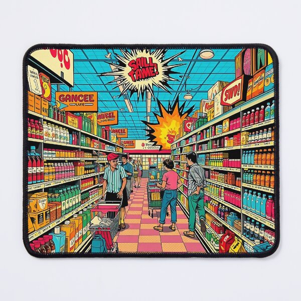 Artikelvorschau, Pop-Art Supermarkt-Chaos entworfen und verkauft von Zazeyy.