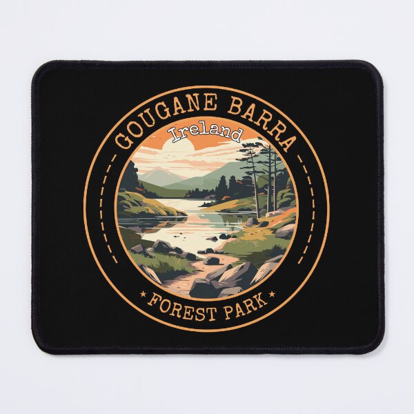 Item preview, Gougane Barra Forest Park in Ireland Retro Travel Art Badge designed and sold by MaateoDesign.