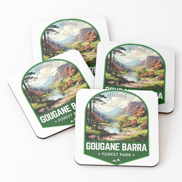 Item preview, Gougane Barra Forest Park in Ireland Retro Travel Art Emblem designed and sold by MaateoDesign.