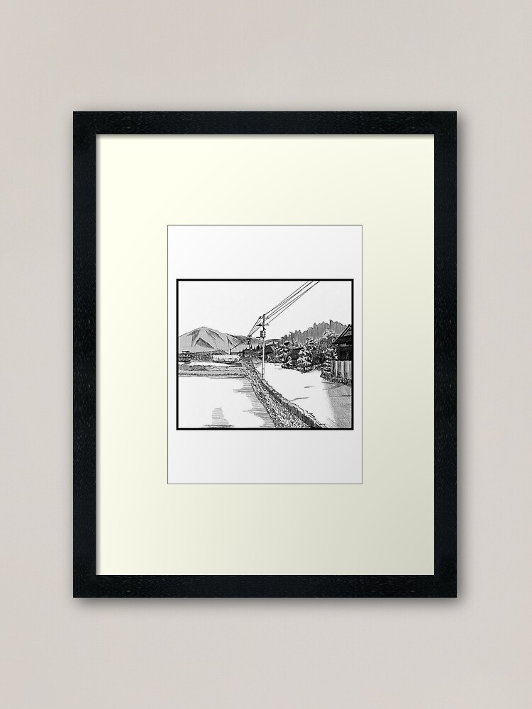 Manga Town Japan Aesthetic Framed Art Print By Kabuk Redbubble