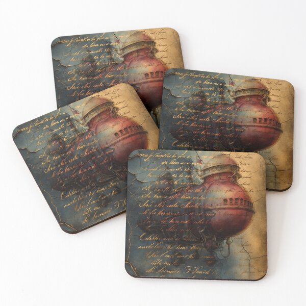 Item preview, Steampunk Airship Voyage – Vintage Fantasy Travel Art designed and sold by sneidere9dace.