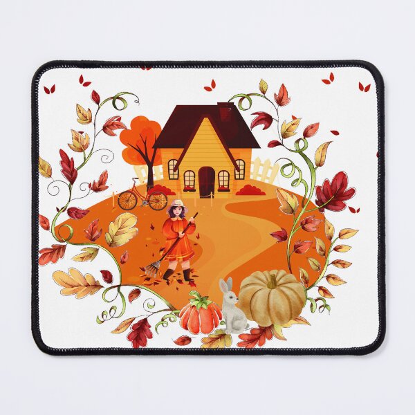 Item preview, Autumn Serenity – Sweeping Leaves in a Peaceful Fall Atmosphere designed and sold by PnrArtDesign.