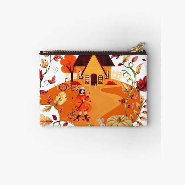 Item preview, Autumn Serenity – Sweeping Leaves in a Peaceful Fall Atmosphere designed and sold by PnrArtDesign.