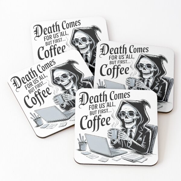 Item preview, Death Coffee Grim Reaper Office Humor Joke Sarcasm designed and sold by Amanda's Factory.