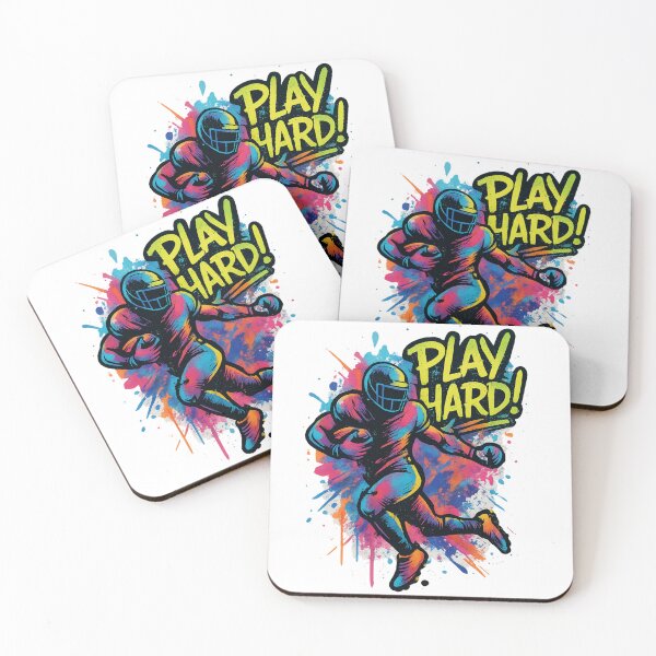 Item preview, Play Hard – Neon Football Art for Athletes designed and sold by JenniferCreaArte .