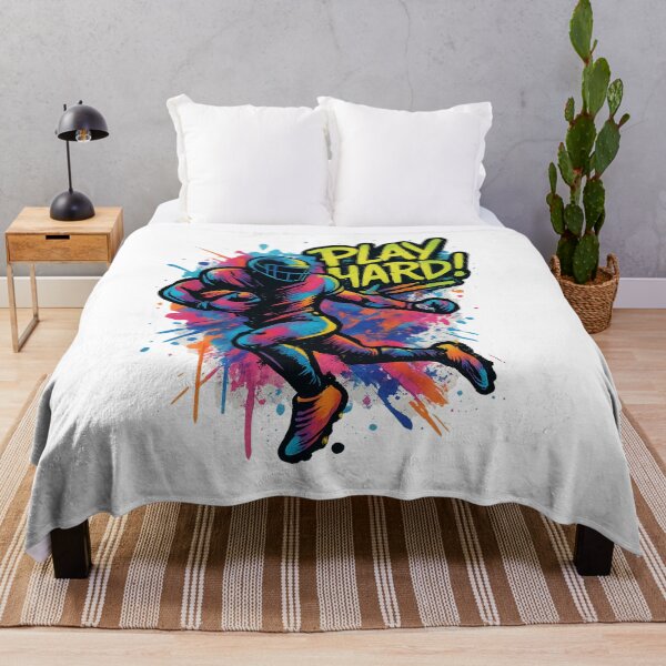 Item preview, Play Hard – Neon Football Art for Athletes designed and sold by JenniferCreaArte .
