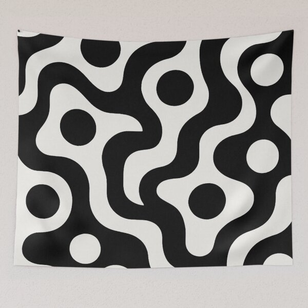 Item preview, Black and White Wavy Op Art Seamless Pattern - Minimal Geometric Flow designed and sold by Cheslyn Moses.