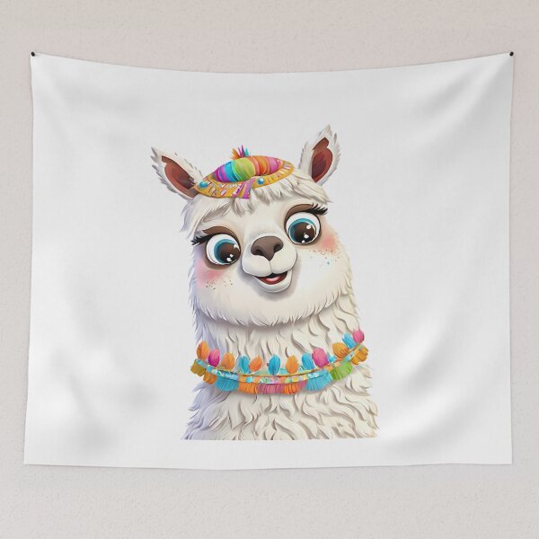Item preview, Cute Cartoon Llama with Colorful Accessories designed and sold by ART ATTACK ZONE.