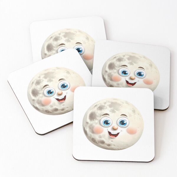 Item preview, Smiling Full Moon Cartoon Face Illustration designed and sold by ART ATTACK ZONE.