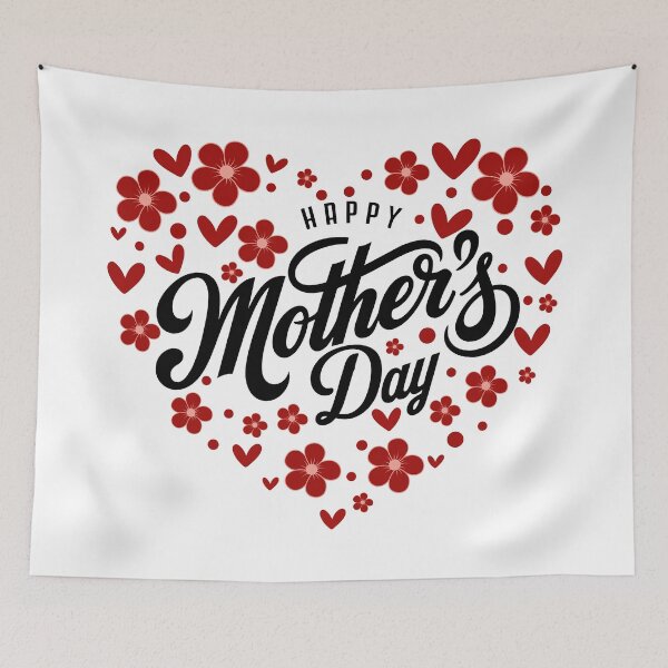 Item preview, Happy Mother's Day Heart & Floral heart draw design designed and sold by PnrArtDesign.