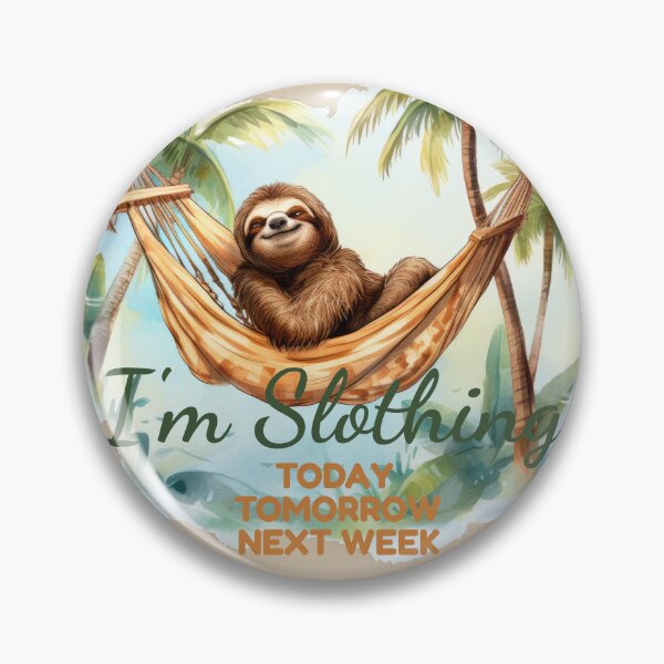 Item preview, Sorry. Can’t. I’m Slothing – Chill Sloth in Hammock Retro Vibes designed and sold by RedDogStudio.