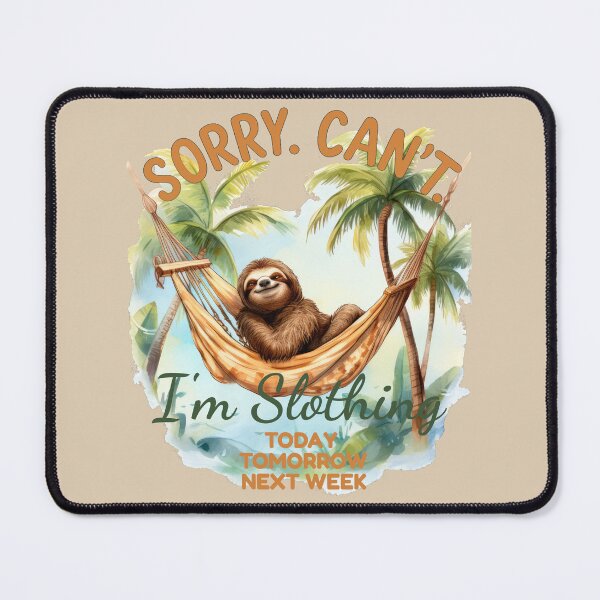 Item preview, Sorry. Can’t. I’m Slothing – Chill Sloth in Hammock Retro Vibes designed and sold by RedDogStudio.