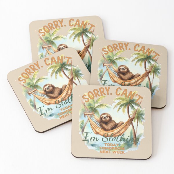 Item preview, Sorry. Can’t. I’m Slothing – Chill Sloth in Hammock Retro Vibes designed and sold by RedDogStudio.