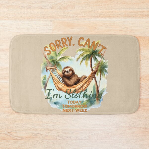 Item preview, Sorry. Can’t. I’m Slothing – Chill Sloth in Hammock Retro Vibes designed and sold by RedDogStudio.