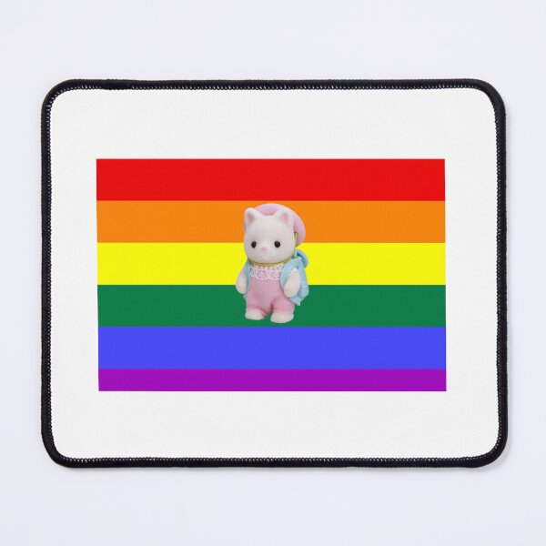 Item preview, Rainbow Pride Flag Calico Critter Bumper Sticker LGBT designed and sold by InMyDragonEra.