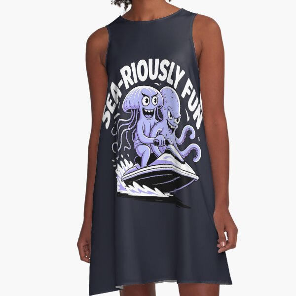 Item preview, Jellyfish And Octopus Friendly Ride Water Fun designed and sold by SurrealArtSzysz.