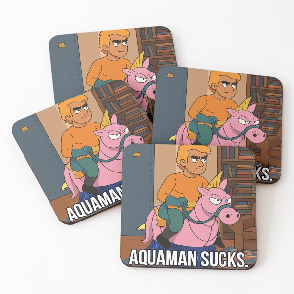 Item preview, Funny Aquaman Cartoon Meme - Aquaman Sucks Riding seahorse Toy Art designed and sold by Greemo03.