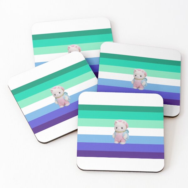 Item preview, MLM Gay Pride Flag Calico Critters Bumper Sticker designed and sold by InMyDragonEra.