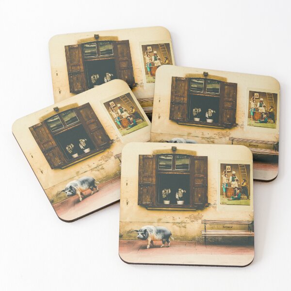 Item preview, Rustic Italy with an Open Window and a Curious Pig - dePace' designed and sold by mrpropcake.