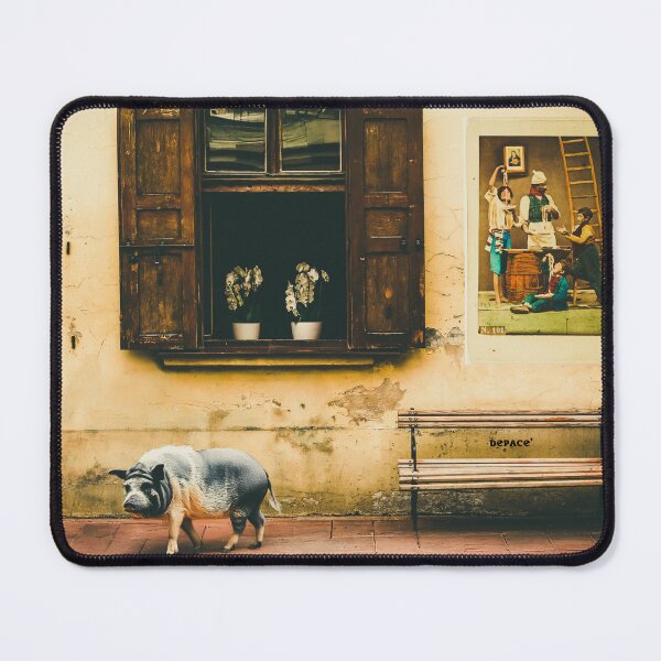 Item preview, Rustic Italy with an Open Window and a Curious Pig - dePace' designed and sold by mrpropcake.