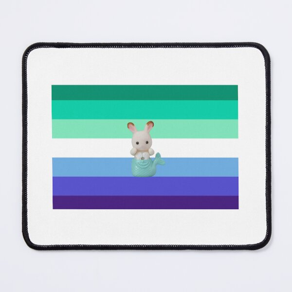 Item preview, MLM Gay Mermaid Calico Critters Pride Flag Bumper Sticker designed and sold by InMyDragonEra.