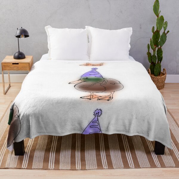 Item preview, Purple Watercolour Mallard Duck Line Drawing with Birthday Hat designed and sold by Ashley’sAnimalz.