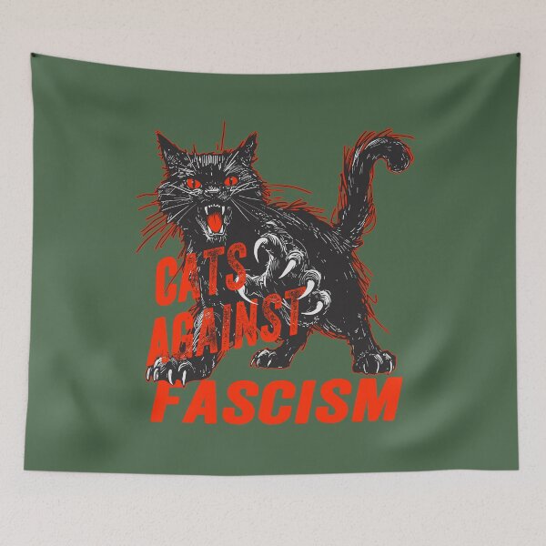 Item preview, Cats Against Fascism Black Cat designed and sold by KilkennyCat Art.