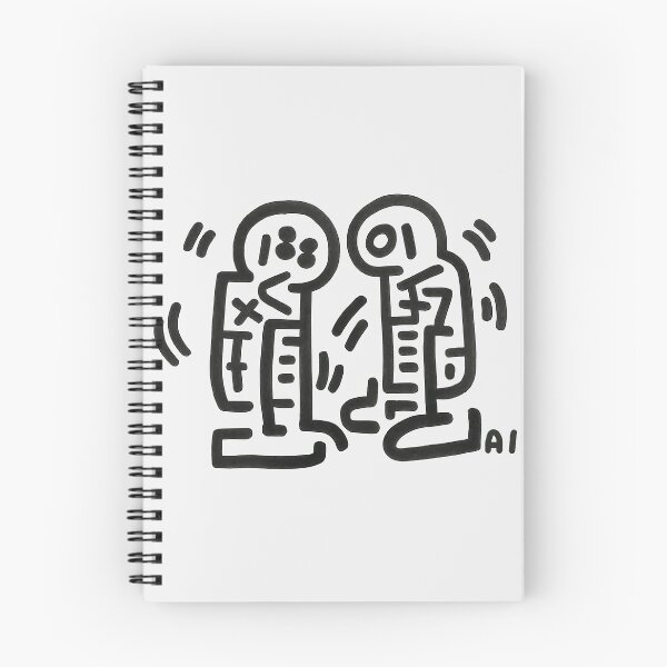 Item preview, AI Bot Fight – Abstract Corporate AI Battle in Retro Line Art Style designed and sold by Victor Shadehorn.