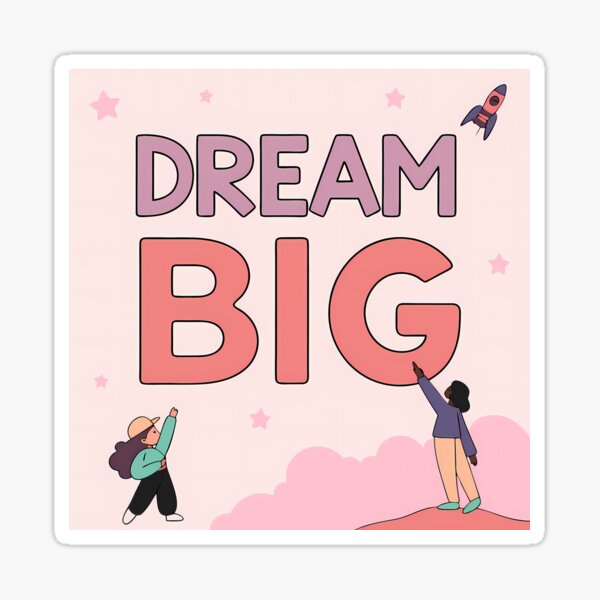 Item preview, "Dream Big" Illustration with Children and Rocket designed and sold by ART ATTACK ZONE.