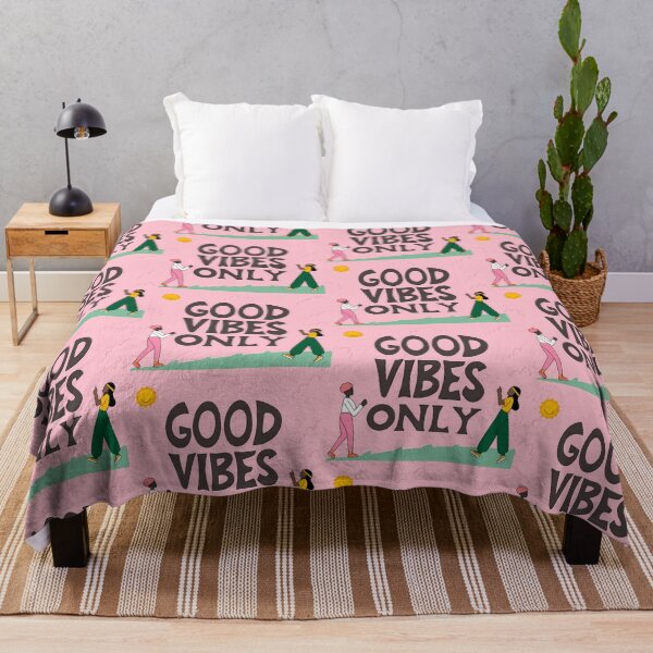 Item preview, "Good Vibes Only" Illustration with Cheerful Figures designed and sold by ART ATTACK ZONE.
