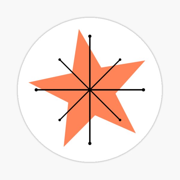 Item preview, Retro Atomic Starburst Style 2 in Coral Mid-Century Modern Design designed and sold by Darcy777.