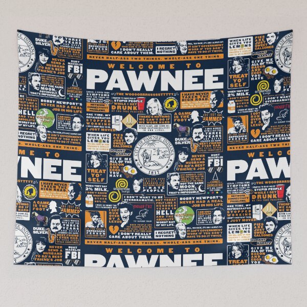 Item preview, Welcome To Pawnee - Parks and Recreation Quotes designed and sold by huckblade.