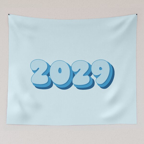 Item preview, 2029 Year - Twenty Twenty Nine - Pale Blue - Bright Blue - Dark Blue - Ballon Letters - Bubble Typography - Class of 2029 - New Year 2029 designed and sold by TheIconShop.