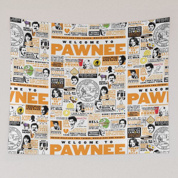 Item preview, Welcome To Pawnee - Parks and Recreation Quotes (Variant) designed and sold by huckblade.