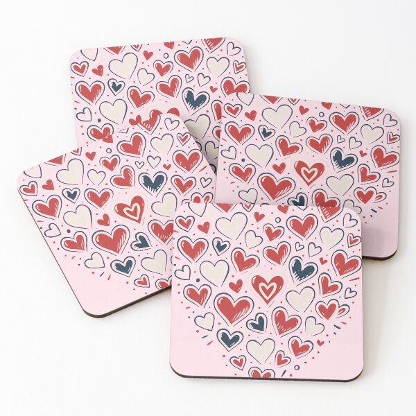 Item preview, Patriotic Heartburst – Red, White & Blue Hand-Drawn Heart Cluster Design designed and sold by Victor Shadehorn.