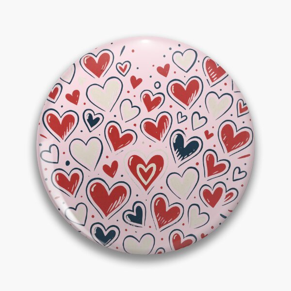 Item preview, Patriotic Heartburst – Red, White & Blue Hand-Drawn Heart Cluster Design designed and sold by Victor Shadehorn.