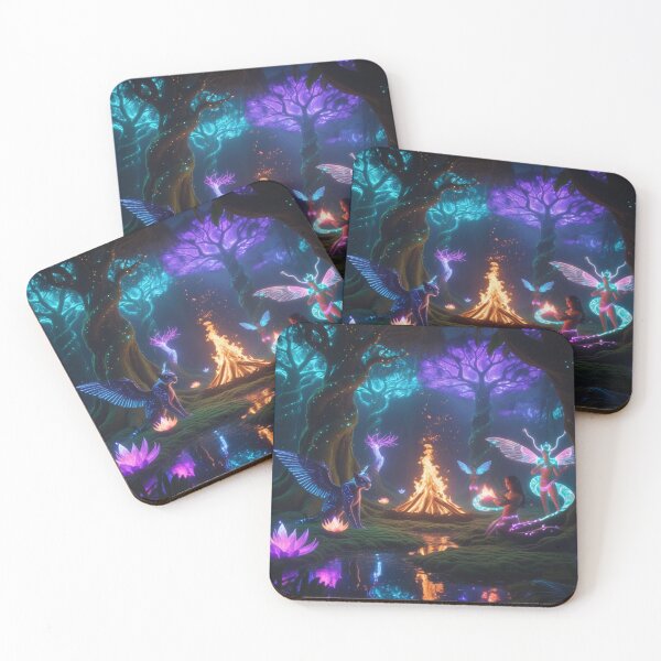 Item preview, Enchanted Forest Fairies Magical Campfire Gathering designed and sold by Dream Output .
