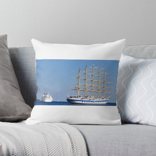Old vs new ships royal clipper Throw Pillow