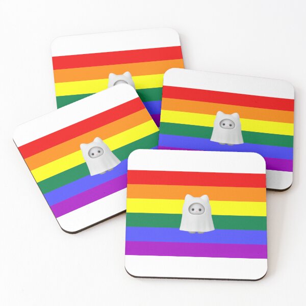 Item preview, LGBT Pride Flag Ghost Calico Critter Bumper Sticker designed and sold by InMyDragonEra.