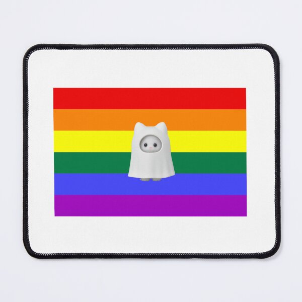 Item preview, LGBT Pride Flag Ghost Calico Critter Bumper Sticker designed and sold by InMyDragonEra.
