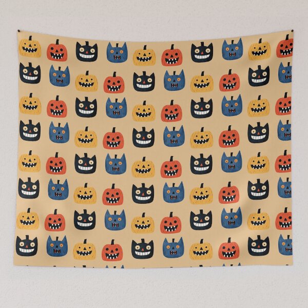 Item preview, Whimsical Halloween Pumpkins Jack-o-Lantern Illustrations designed and sold by GolDreamShop.