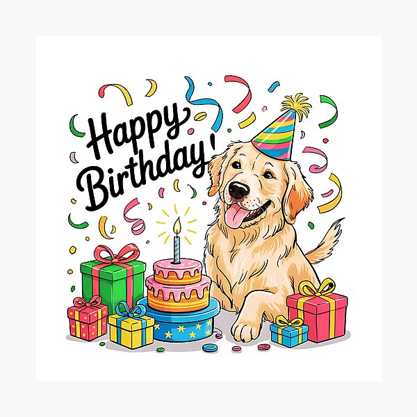Item preview, Golden Retriever Birthday designed and sold by TheAnimalZ00.